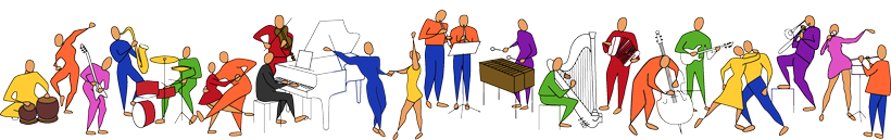 Grafik bunte Musiker